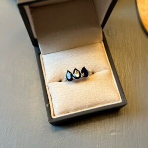 Blue Teardrop Sapphire Ring